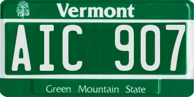 VT license plate AIC907