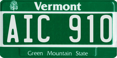 VT license plate AIC910