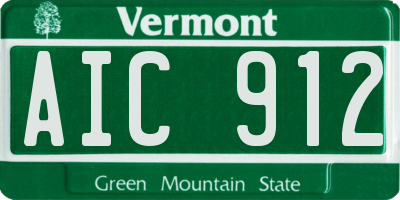 VT license plate AIC912