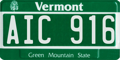 VT license plate AIC916