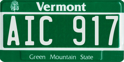 VT license plate AIC917