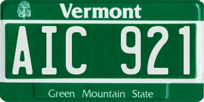 VT license plate AIC921