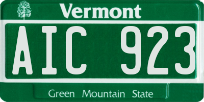 VT license plate AIC923