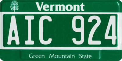 VT license plate AIC924
