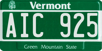VT license plate AIC925