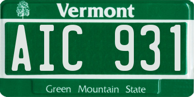 VT license plate AIC931