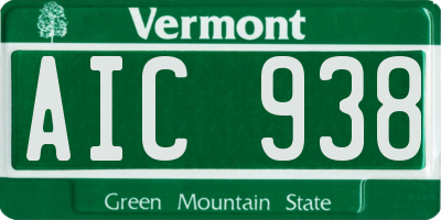 VT license plate AIC938