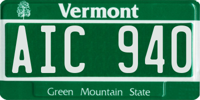 VT license plate AIC940