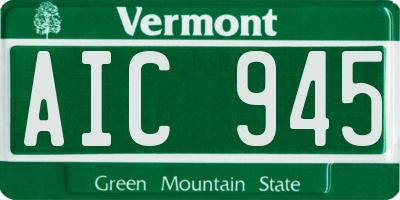 VT license plate AIC945