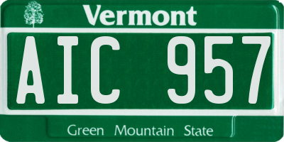 VT license plate AIC957