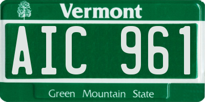 VT license plate AIC961