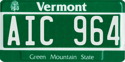 VT license plate AIC964