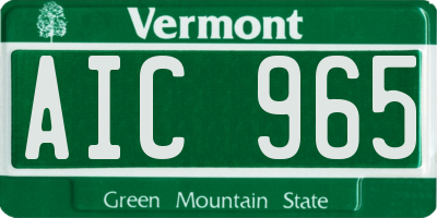 VT license plate AIC965
