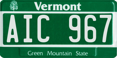 VT license plate AIC967