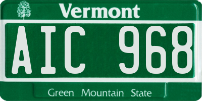 VT license plate AIC968