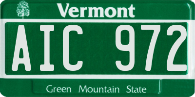 VT license plate AIC972
