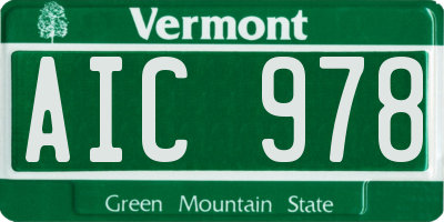 VT license plate AIC978