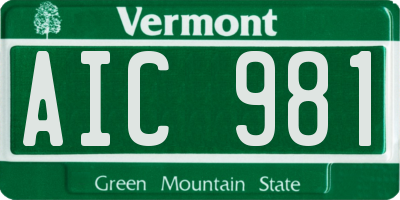 VT license plate AIC981