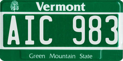 VT license plate AIC983