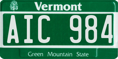 VT license plate AIC984
