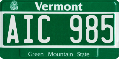 VT license plate AIC985