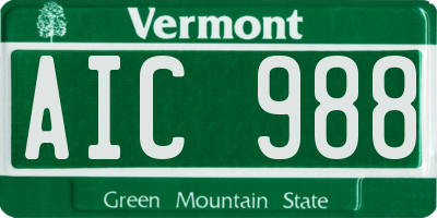 VT license plate AIC988