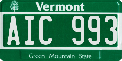 VT license plate AIC993