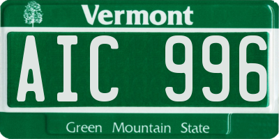VT license plate AIC996