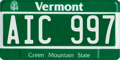 VT license plate AIC997