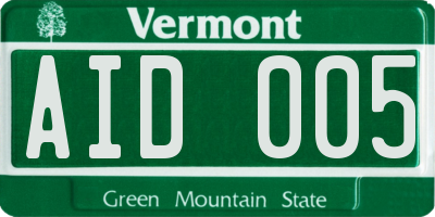 VT license plate AID005