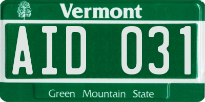 VT license plate AID031