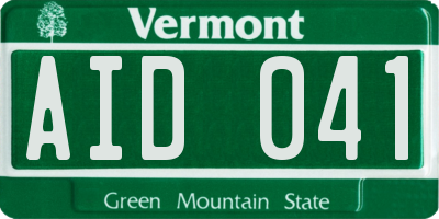 VT license plate AID041