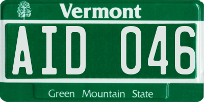 VT license plate AID046