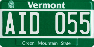 VT license plate AID055