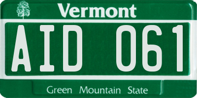 VT license plate AID061