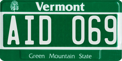 VT license plate AID069