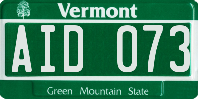 VT license plate AID073