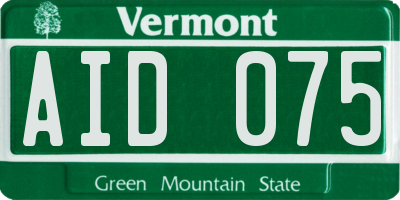 VT license plate AID075