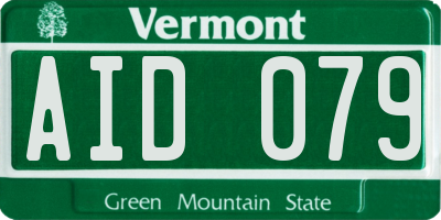 VT license plate AID079