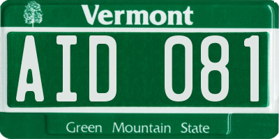 VT license plate AID081