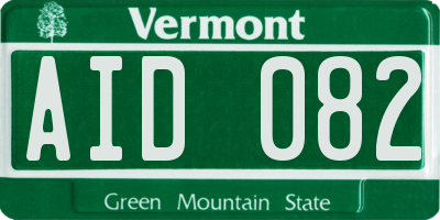 VT license plate AID082