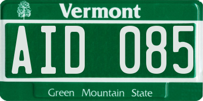 VT license plate AID085