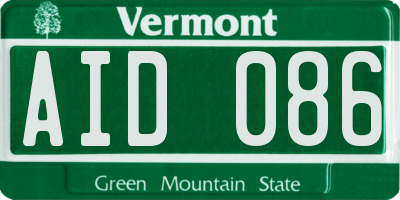 VT license plate AID086