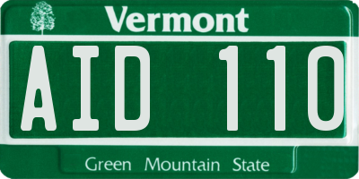 VT license plate AID110