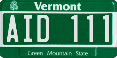 VT license plate AID111
