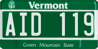 VT license plate AID119
