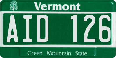 VT license plate AID126