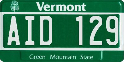 VT license plate AID129