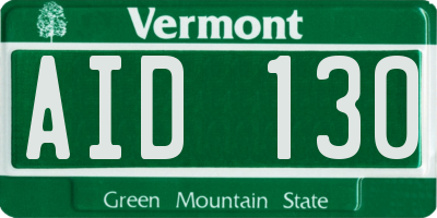 VT license plate AID130