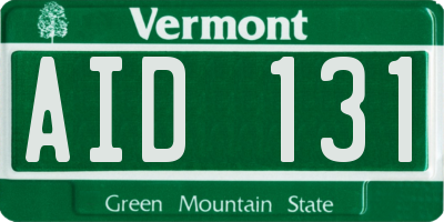 VT license plate AID131